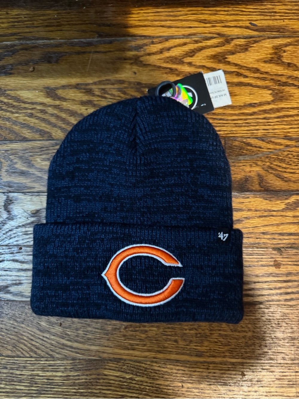 47 Kids Navy Cuffed Beanie with Orange Logo